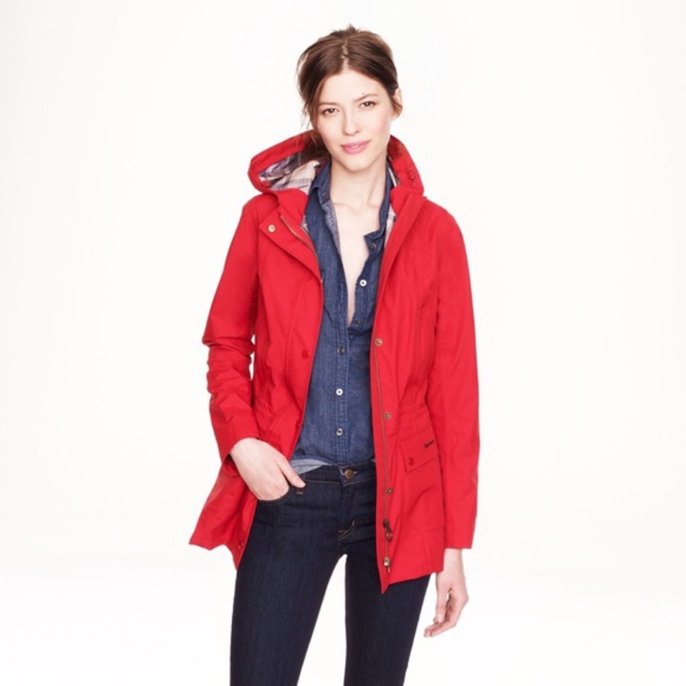 Barbour Red Beadnell Us12 uk16 rain jacket